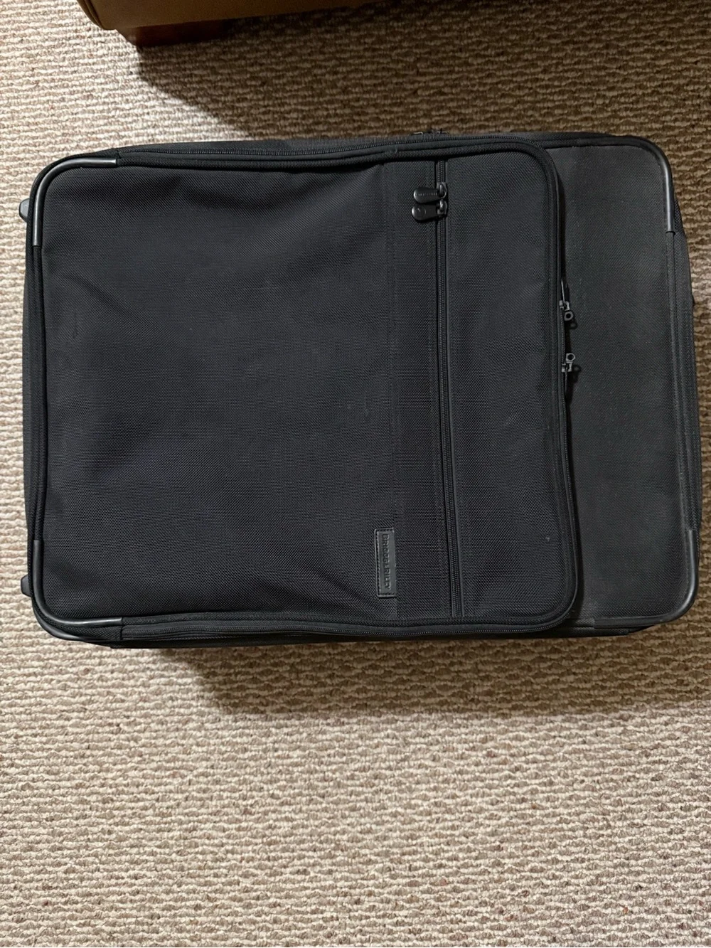 Briggs & Riley Black Nylon Rolling Brief with Leather Tag